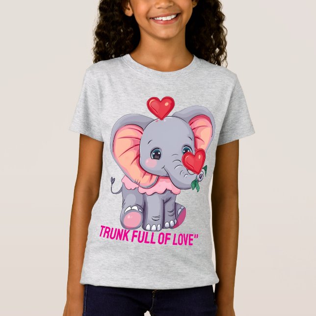 Elefante bebé lindo con camiseta para niños con gl (Anverso)