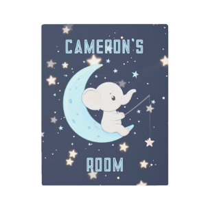 Elefante bebé Pesca 4 estrellas Arte mural Metaliz