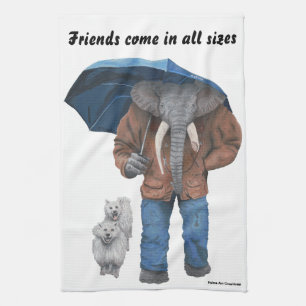 Elefante Caminando Perros Fantasía Cocina Toalla