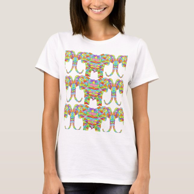 Elefante colorido de camisetas (Anverso)