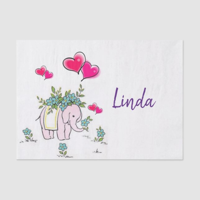 Elefante colorido de papel de tejidos (Anverso)