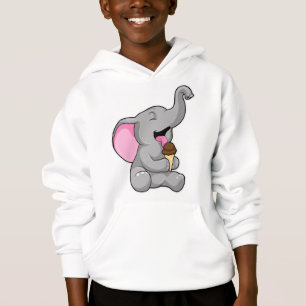 Elefante con helado de chocolate