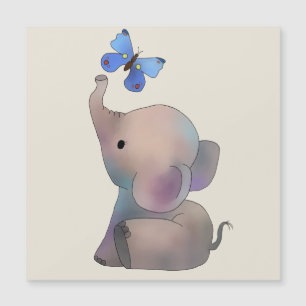 Elefante con mariposa