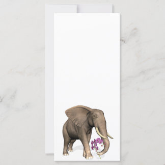 Elefante Con Orquídea Rosa