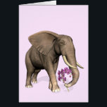 Elefante Con Orquídea Rosa<br><div class="desc">el color de fondo puede cambiarse: PERSONALIZAR IT - EDIT - FONDO qué dulce cavalier / caballero - traerle una fantástica fonófona</div>