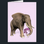 Elefante Con Orquídea Rosa<br><div class="desc">el color de fondo puede cambiarse: PERSONALIZAR IT - EDIT - FONDO qué dulce cavalier / caballero - traerle una fantástica fonófona</div>