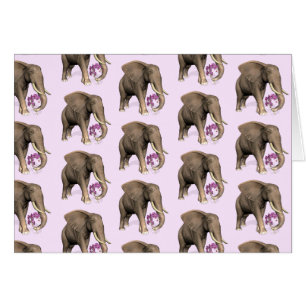 Elefante Con Orquídea Rosa