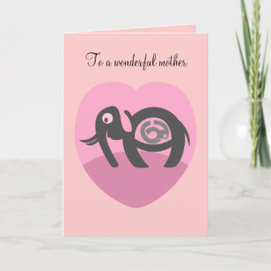 Elefante con tarjeta de Día de San Valentín de ter