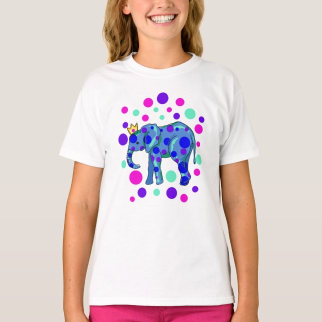 Elefante coronado con camiseta del Chica de los pu (Anverso)