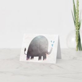 Elefante de acuarela Gracias Cartas de Nota