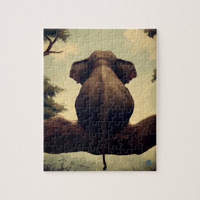 Elefante de árbol - Rompecabezas (Vertical)