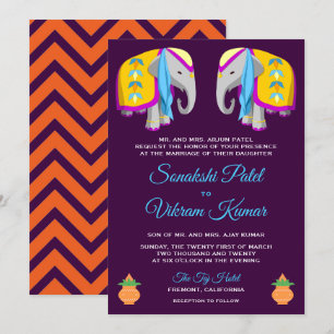Elefante de arte folclórico étnico - Invitación a