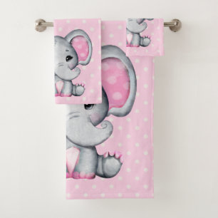 Elefante de bebé rosado con polka