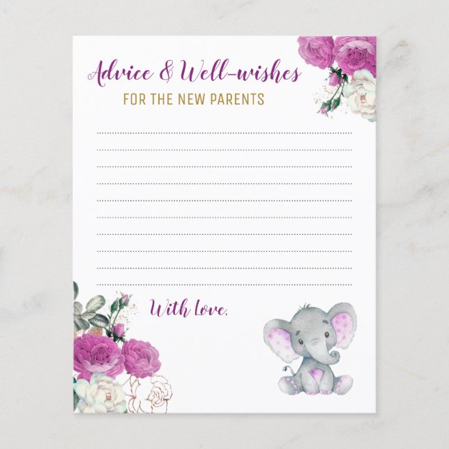 Elefante de Borgoña Ducha Nuevas Tarjetas de Conse (Anverso)