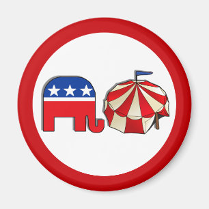 Elefante de circo republicano y imán de carpas