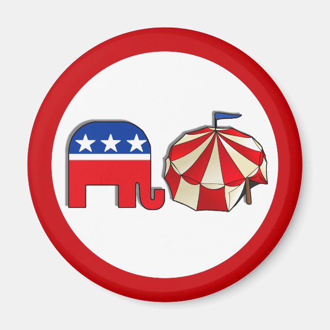 Elefante de circo republicano y imán de carpas (Frente)