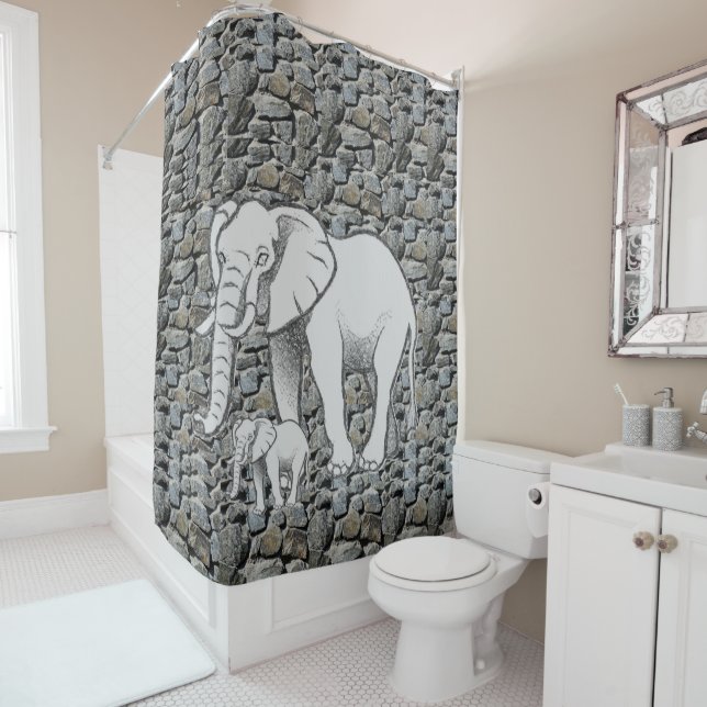Elefante de cortina de ducha (In situ)