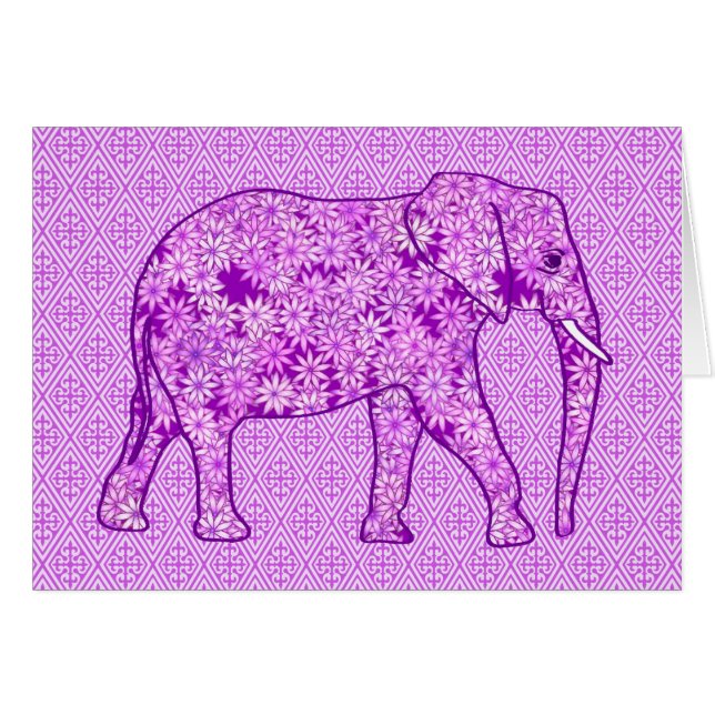 elefante de flores - ametismo morado (Anverso (Horizontal))