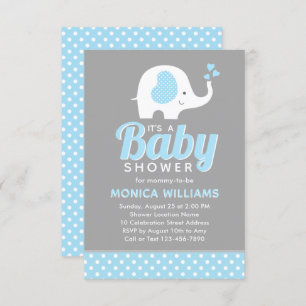 Elefante de la invitación de Baby Shower de Cute B