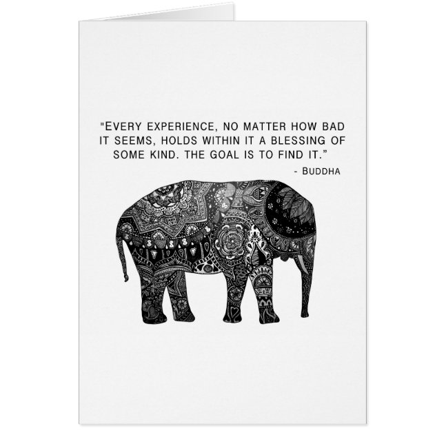 Elefante de la sabiduría de la alheña de Buda (Frente)