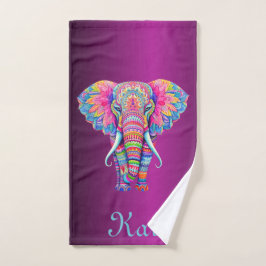Elefante de Mandala colorido con nombre personaliz
