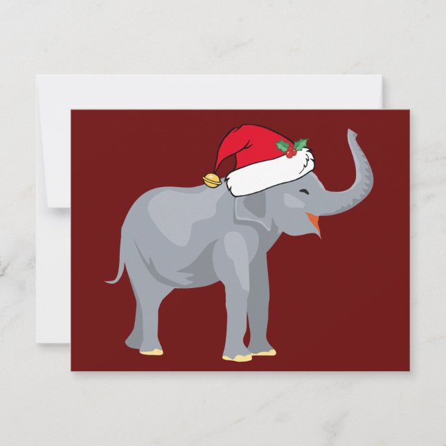 Elefante de Navidad con sombrero rojo de Santa Cla (Anverso)