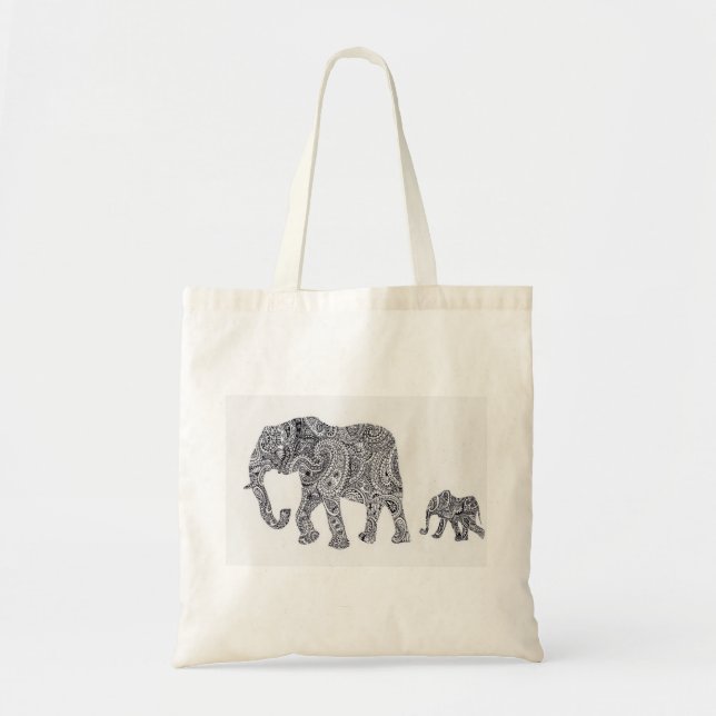 Elefante de Paisley y la bolsa de asas de la (Frente)