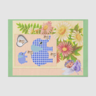 Elefante de papel de tejidos Angel