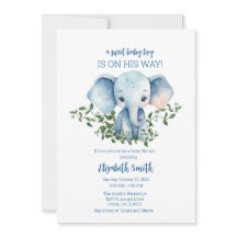 Elefante de plantilla de invitación para Baby Show