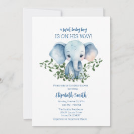 Elefante de plantilla de invitación para Baby Show