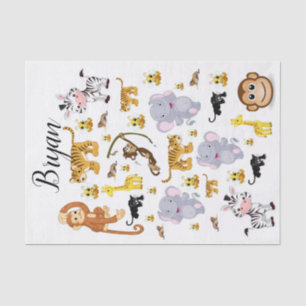 Elefante de tigres de mono de papel de tejidos