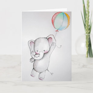 Elefante del bebé con la tarjeta de felicitación