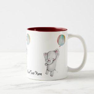 Elefante del bebé con la taza del globo