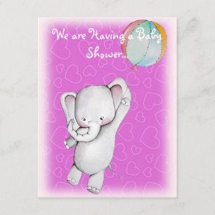 Elefante del bebé con las invitaciones de Baby