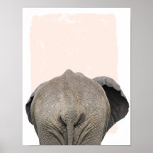 Elefante detrás de la impresión de guardería