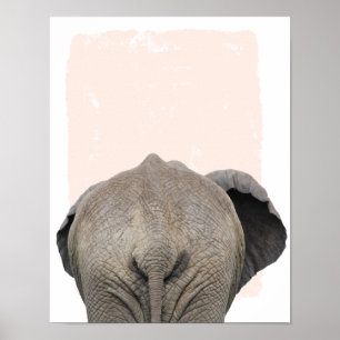 Elefante detrás de la impresión de guardería