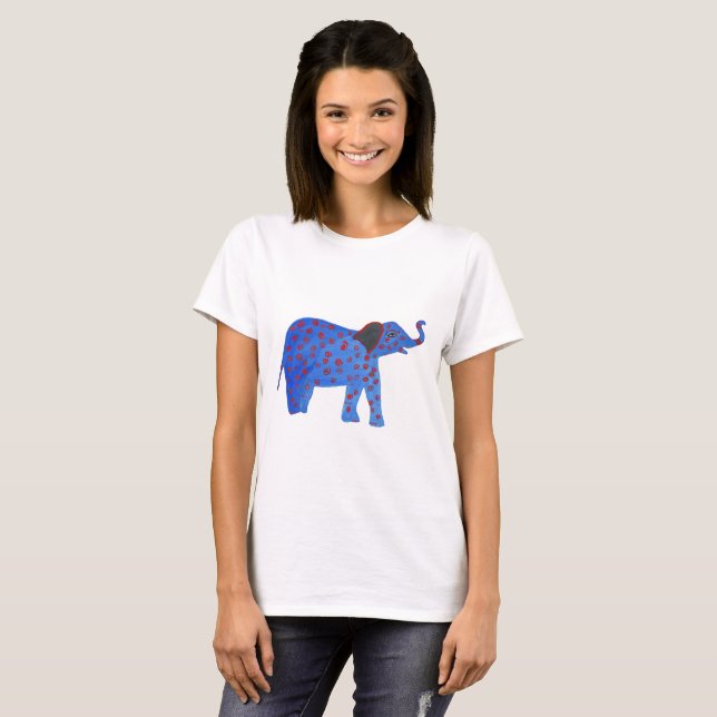 Elefante dibujando camiseta básica (Anverso completo)