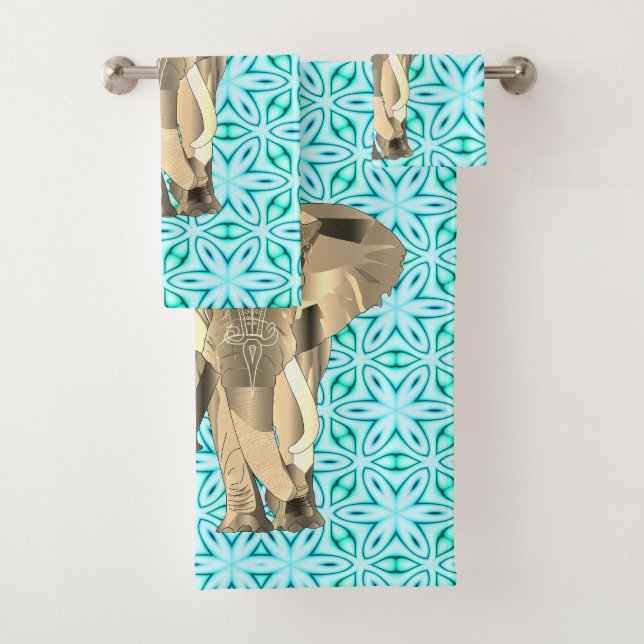 Elefante dorado en Verde azulado (In situ)