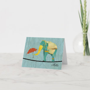 Elefante dorado personalizado Notecard