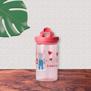 Elefante dulce y corazón Botella de agua para niño