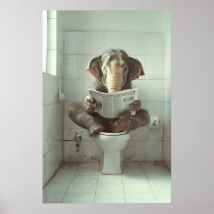 Elefante en Arte de Pared de Baño Divertido Impres