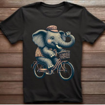 Elefante en camiseta retro para bicicletas