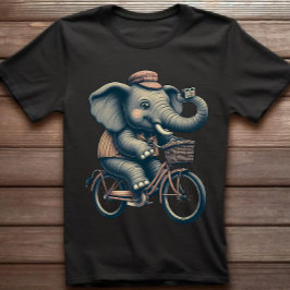 Elefante en camiseta retro para bicicletas