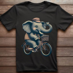 Elefante en camiseta retro para bicicletas