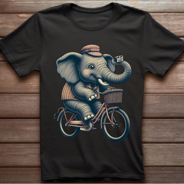Elefante en camiseta retro para bicicletas (Subido por el creador)