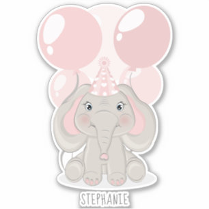 Elefante en el Pegatina Gorra del partido de cumpl