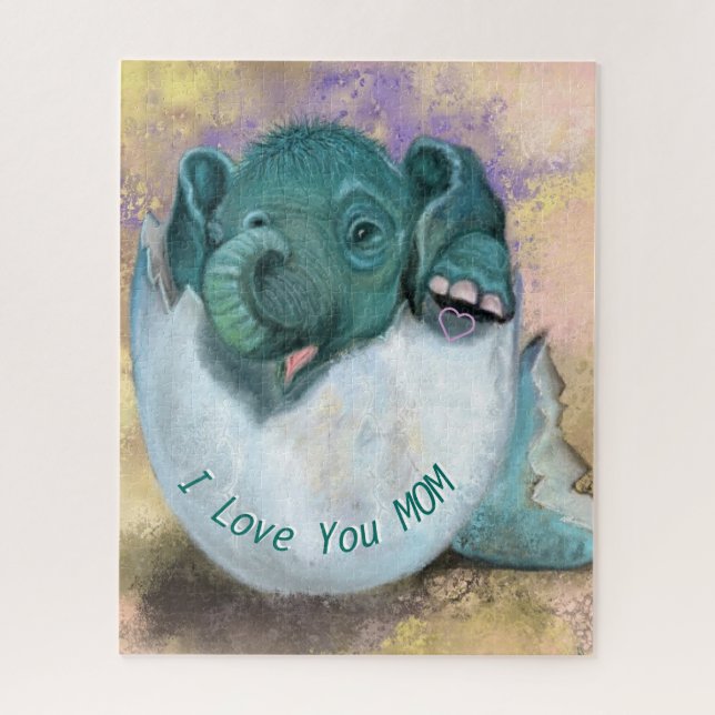 Elefante En El Rompecabezas Del Huevo - Te Amo MAM (Vertical)