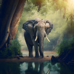 Elefante en el salvaje rompecabezas<br><div class="desc">Elefante en el salvaje rompecabezas de Jigsaw. Este diseño gráfico de arte de un hermoso animal salvaje,  un elefante,  parado en su entorno de nuestra selva de naturalezas.</div>