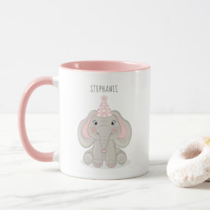Elefante en la taza de café del Gorra del partido