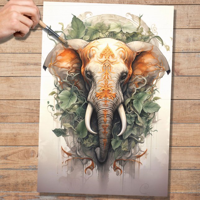 Elefante En Papel De Foliage De 2 Desechos (Subido por el creador)